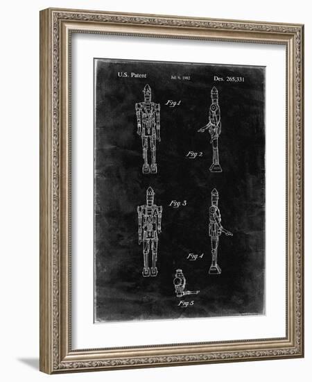 PP646-Black Grunge Star Wars IG-88 Assassin Droid Patent Wall Art Poster-Cole Borders-Framed Giclee Print