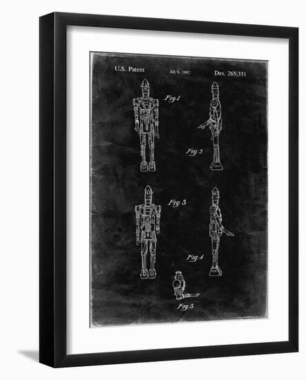 PP646-Black Grunge Star Wars IG-88 Assassin Droid Patent Wall Art Poster-Cole Borders-Framed Giclee Print
