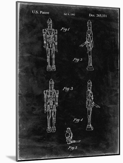 PP646-Black Grunge Star Wars IG-88 Assassin Droid Patent Wall Art Poster-Cole Borders-Mounted Giclee Print