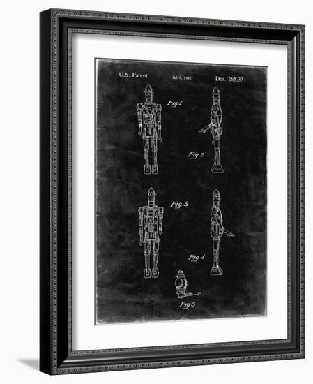 PP646-Black Grunge Star Wars IG-88 Assassin Droid Patent Wall Art Poster-Cole Borders-Framed Giclee Print