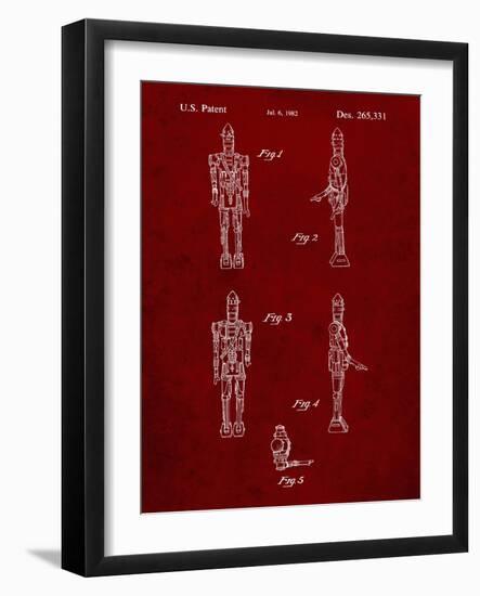 PP646-Burgundy Star Wars IG-88 Assassin Droid Patent Wall Art Poster-Cole Borders-Framed Giclee Print