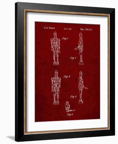 PP646-Burgundy Star Wars IG-88 Assassin Droid Patent Wall Art Poster-Cole Borders-Framed Giclee Print