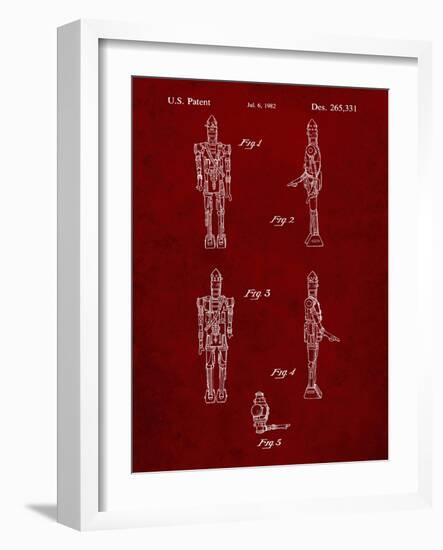 PP646-Burgundy Star Wars IG-88 Assassin Droid Patent Wall Art Poster-Cole Borders-Framed Giclee Print