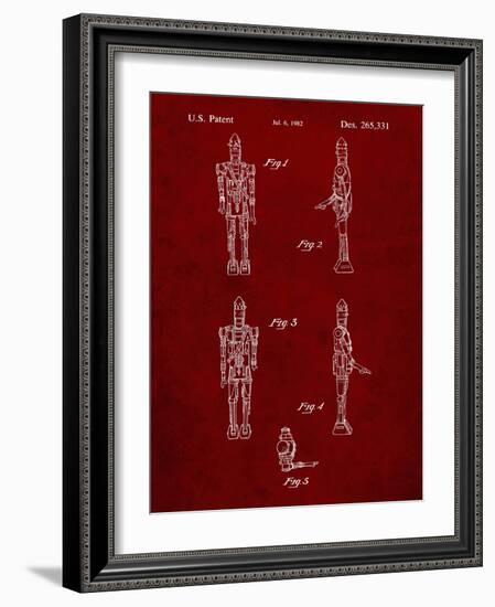PP646-Burgundy Star Wars IG-88 Assassin Droid Patent Wall Art Poster-Cole Borders-Framed Giclee Print