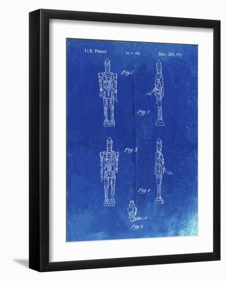 PP646-Faded Blueprint Star Wars IG-88 Assassin Droid Patent Wall Art Poster-Cole Borders-Framed Giclee Print