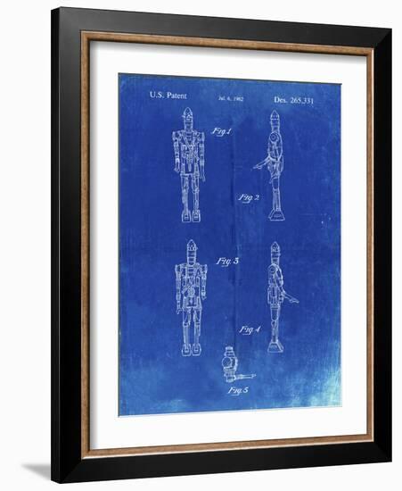 PP646-Faded Blueprint Star Wars IG-88 Assassin Droid Patent Wall Art Poster-Cole Borders-Framed Giclee Print