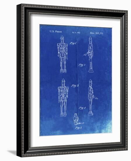 PP646-Faded Blueprint Star Wars IG-88 Assassin Droid Patent Wall Art Poster-Cole Borders-Framed Giclee Print