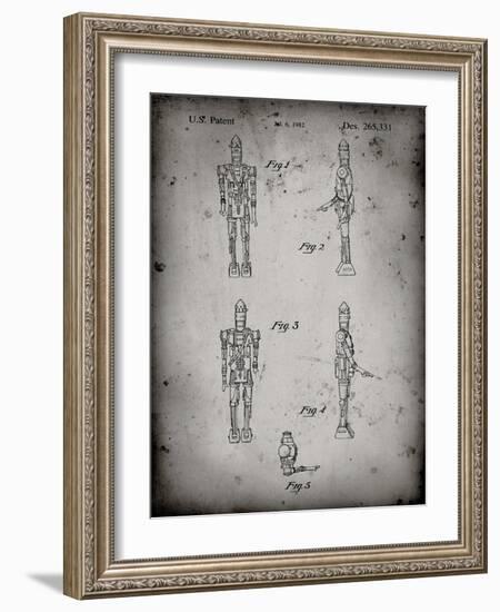 PP646-Faded Grey Star Wars IG-88 Assassin Droid Patent Wall Art Poster-Cole Borders-Framed Giclee Print