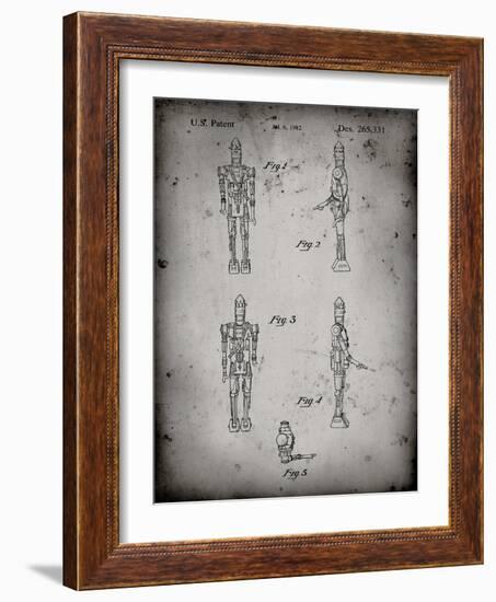 PP646-Faded Grey Star Wars IG-88 Assassin Droid Patent Wall Art Poster-Cole Borders-Framed Giclee Print