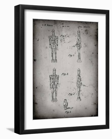 PP646-Faded Grey Star Wars IG-88 Assassin Droid Patent Wall Art Poster-Cole Borders-Framed Giclee Print