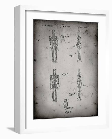 PP646-Faded Grey Star Wars IG-88 Assassin Droid Patent Wall Art Poster-Cole Borders-Framed Giclee Print
