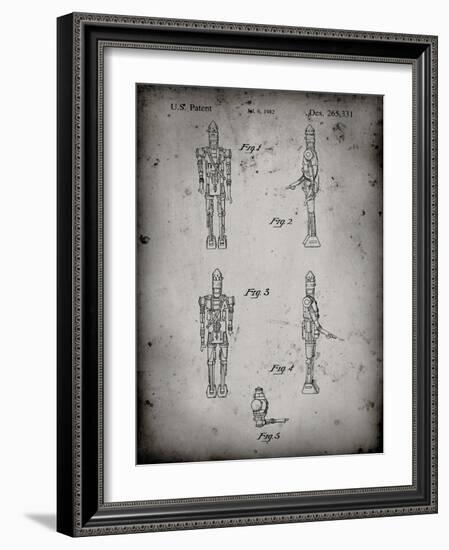 PP646-Faded Grey Star Wars IG-88 Assassin Droid Patent Wall Art Poster-Cole Borders-Framed Giclee Print