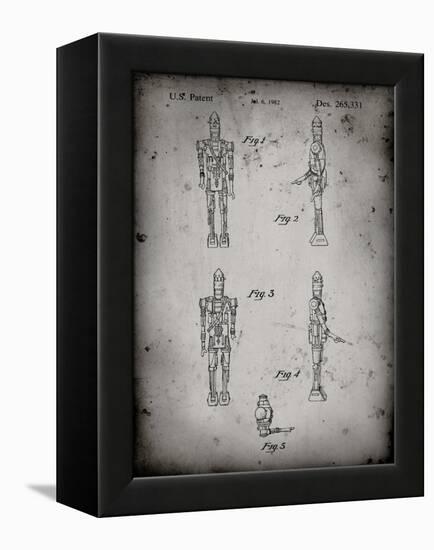 PP646-Faded Grey Star Wars IG-88 Assassin Droid Patent Wall Art Poster-Cole Borders-Framed Premier Image Canvas