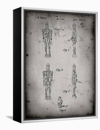 PP646-Faded Grey Star Wars IG-88 Assassin Droid Patent Wall Art Poster-Cole Borders-Framed Premier Image Canvas