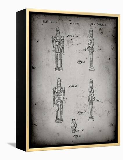 PP646-Faded Grey Star Wars IG-88 Assassin Droid Patent Wall Art Poster-Cole Borders-Framed Premier Image Canvas