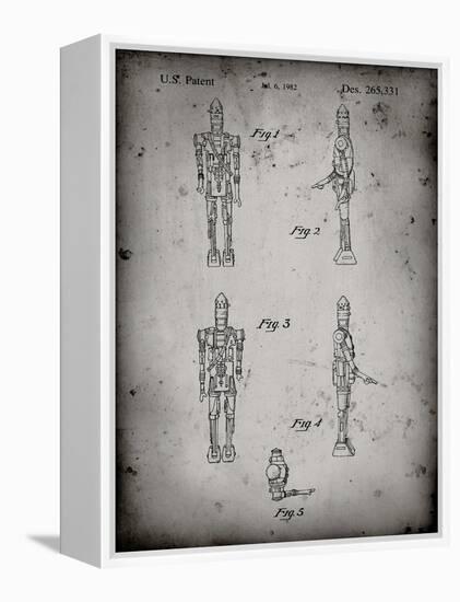 PP646-Faded Grey Star Wars IG-88 Assassin Droid Patent Wall Art Poster-Cole Borders-Framed Premier Image Canvas