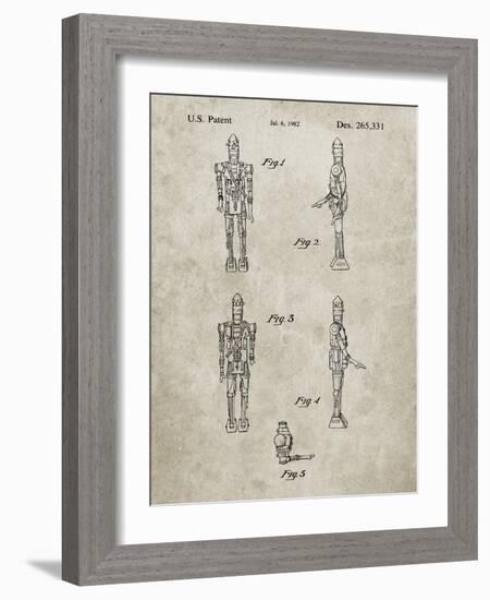 PP646-Sandstone Star Wars IG-88 Assassin Droid Patent Wall Art Poster-Cole Borders-Framed Giclee Print