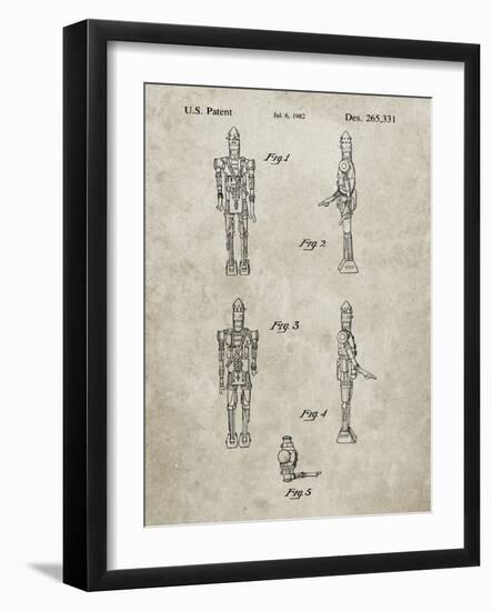 PP646-Sandstone Star Wars IG-88 Assassin Droid Patent Wall Art Poster-Cole Borders-Framed Giclee Print