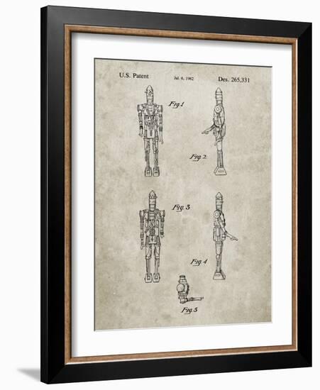 PP646-Sandstone Star Wars IG-88 Assassin Droid Patent Wall Art Poster-Cole Borders-Framed Giclee Print