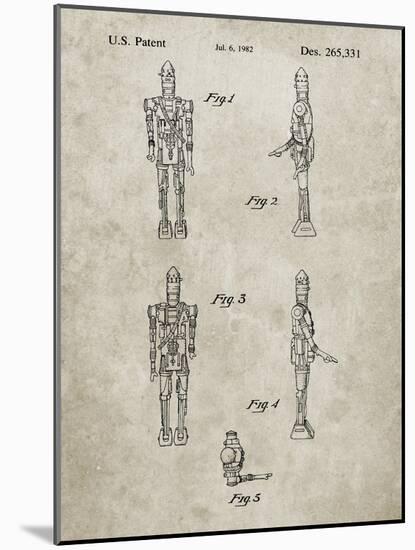 PP646-Sandstone Star Wars IG-88 Assassin Droid Patent Wall Art Poster-Cole Borders-Mounted Giclee Print