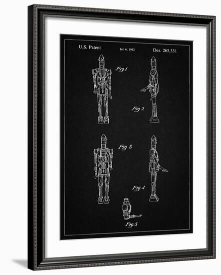 PP646-Vintage Black Star Wars IG-88 Assassin Droid Patent Wall Art Poster-Cole Borders-Framed Giclee Print