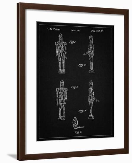 PP646-Vintage Black Star Wars IG-88 Assassin Droid Patent Wall Art Poster-Cole Borders-Framed Giclee Print