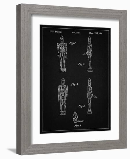 PP646-Vintage Black Star Wars IG-88 Assassin Droid Patent Wall Art Poster-Cole Borders-Framed Giclee Print