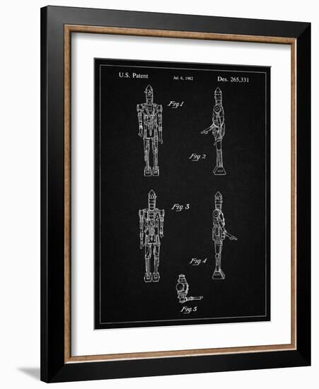 PP646-Vintage Black Star Wars IG-88 Assassin Droid Patent Wall Art Poster-Cole Borders-Framed Giclee Print
