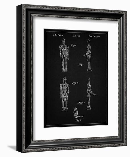 PP646-Vintage Black Star Wars IG-88 Assassin Droid Patent Wall Art Poster-Cole Borders-Framed Giclee Print