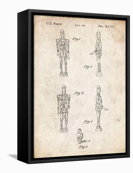 PP646-Vintage Parchment Star Wars IG-88 Assassin Droid Patent Wall Art Poster-Cole Borders-Framed Premier Image Canvas