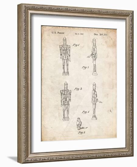 PP646-Vintage Parchment Star Wars IG-88 Assassin Droid Patent Wall Art Poster-Cole Borders-Framed Giclee Print