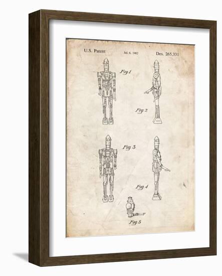 PP646-Vintage Parchment Star Wars IG-88 Assassin Droid Patent Wall Art Poster-Cole Borders-Framed Giclee Print