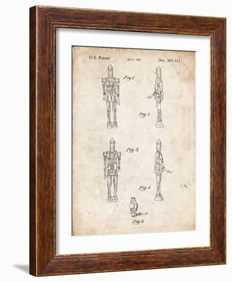 PP646-Vintage Parchment Star Wars IG-88 Assassin Droid Patent Wall Art Poster-Cole Borders-Framed Giclee Print