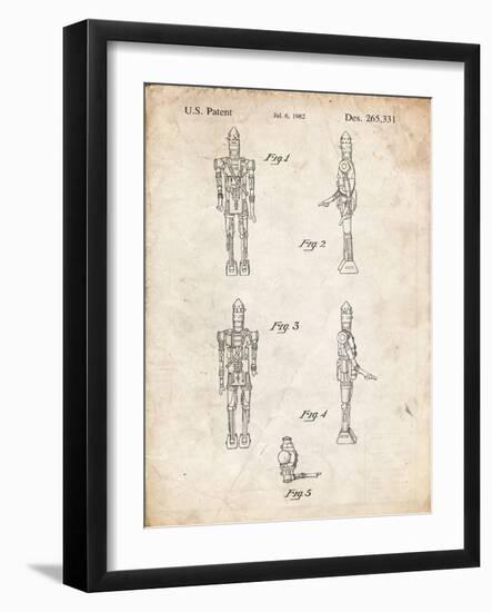 PP646-Vintage Parchment Star Wars IG-88 Assassin Droid Patent Wall Art Poster-Cole Borders-Framed Giclee Print