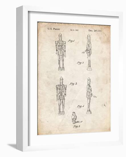 PP646-Vintage Parchment Star Wars IG-88 Assassin Droid Patent Wall Art Poster-Cole Borders-Framed Giclee Print