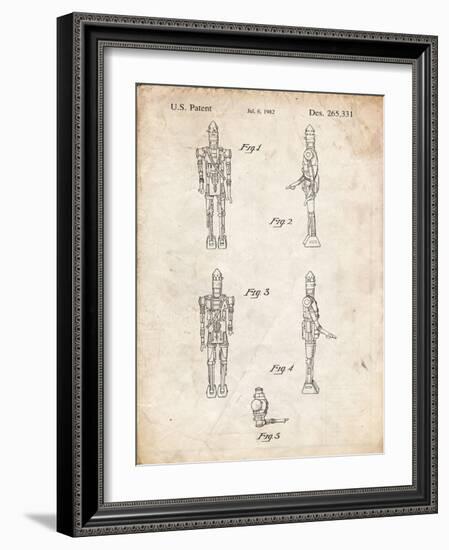 PP646-Vintage Parchment Star Wars IG-88 Assassin Droid Patent Wall Art Poster-Cole Borders-Framed Giclee Print