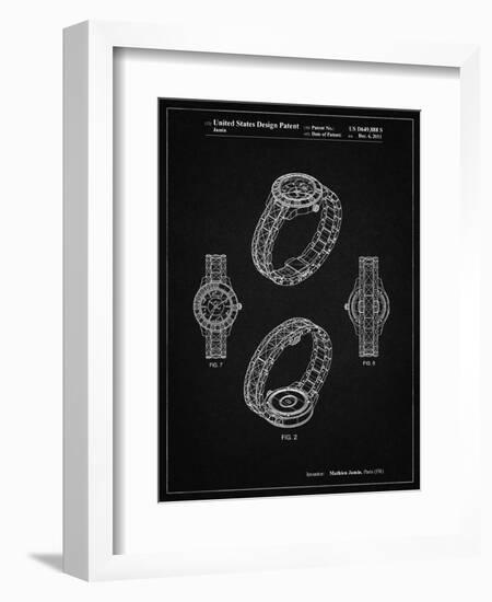 PP651-Vintage Black Luxury Watch Patent Poster-Cole Borders-Framed Giclee Print