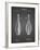 PP652-Black Grid Vintage Bowling Pin Patent Poster-Cole Borders-Framed Giclee Print