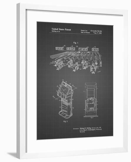 PP654-Black Grid Bowling Alley Patent Poster-Cole Borders-Framed Giclee Print