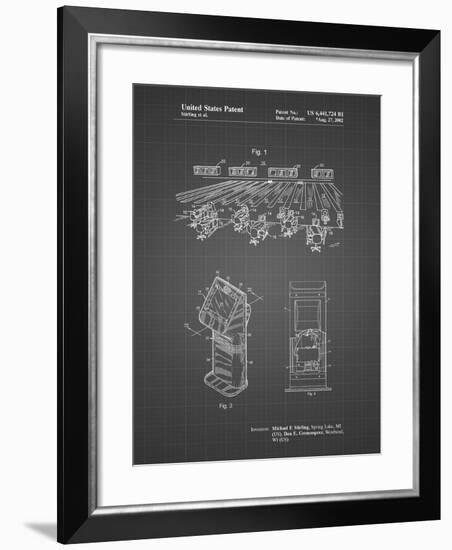 PP654-Black Grid Bowling Alley Patent Poster-Cole Borders-Framed Giclee Print