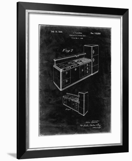 PP659-Black Grunge Kitchen Cabinets Poster-Cole Borders-Framed Giclee Print