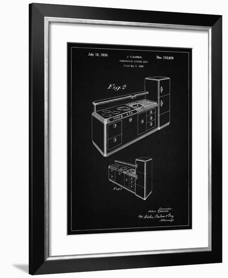 PP659-Vintage Black Kitchen Cabinets Poster-Cole Borders-Framed Giclee Print