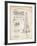 PP66-Vintage Parchment Howard Hughes Oil Drilling Rig Patent Poster-Cole Borders-Framed Giclee Print