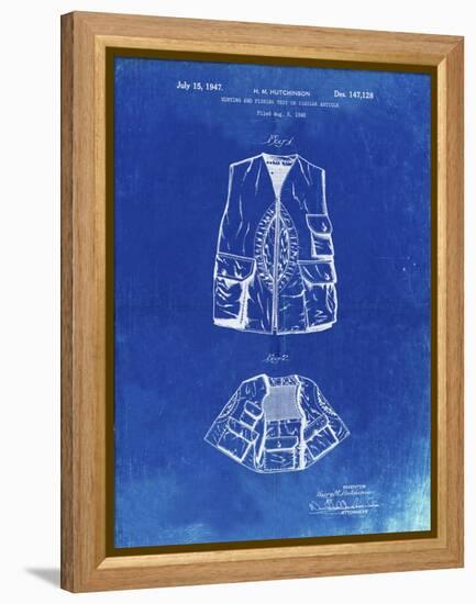 PP661-Faded Blueprint Hunting and Fishing Vest Patent Poster-Cole Borders-Framed Premier Image Canvas