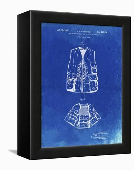 PP661-Faded Blueprint Hunting and Fishing Vest Patent Poster-Cole Borders-Framed Premier Image Canvas