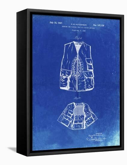 PP661-Faded Blueprint Hunting and Fishing Vest Patent Poster-Cole Borders-Framed Premier Image Canvas