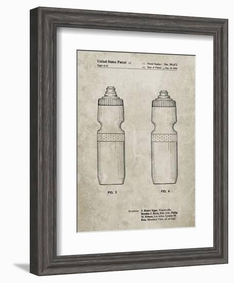 PP669-Sandstone Cycling Water Bottle Patent Poster-Cole Borders-Framed Giclee Print