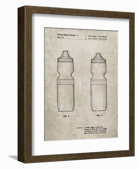 PP669-Sandstone Cycling Water Bottle Patent Poster-Cole Borders-Framed Giclee Print