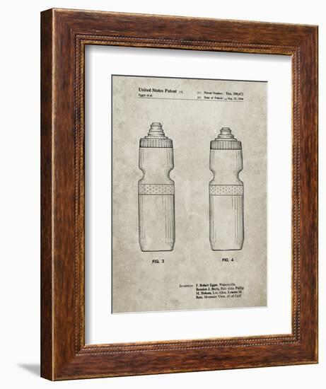 PP669-Sandstone Cycling Water Bottle Patent Poster-Cole Borders-Framed Giclee Print
