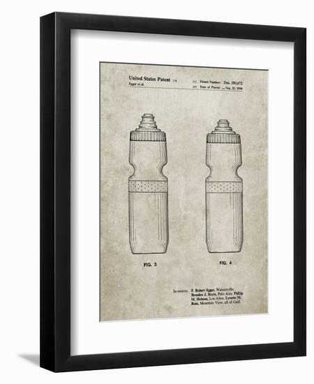 PP669-Sandstone Cycling Water Bottle Patent Poster-Cole Borders-Framed Giclee Print